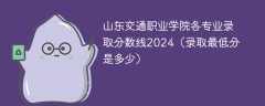 山东交通职业学院各专业录取分数线2024（录取最低分是多少）