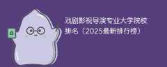 戏剧影视导演专业大学院校排名（2025最新排行榜）