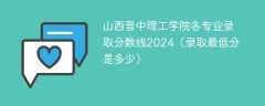 山西晋中理工学院各专业录取分数线2024（录取最低分是多少）