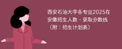 西安石油大学各专业2025在安徽招生人数、录取分数线（附：招生计划表）
