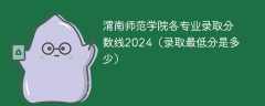 渭南师范学院各专业录取分数线2024（录取最低分是多少）