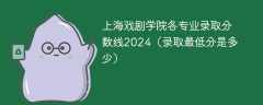 上海戏剧学院各专业录取分数线2024（录取最低分是多少）