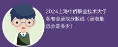2024上海中侨职业技术大学各专业录取分数线（录取最低分是多少）