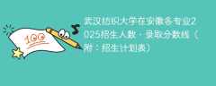 武汉纺织大学在安徽各专业2025招生人数、录取分数线（附：招生计划表）