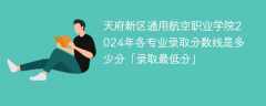 天府新区通用航空职业学院2024年各专业录取分数线是多少分「录取最低分」