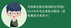 天府新区航空旅游职业学院2024年各专业录取分数线（录取最低分是多少）