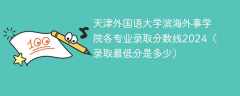 天津外国语大学滨海外事学院各专业录取分数线2024（录取最低分是多少）