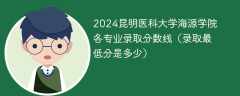 2024昆明医科大学海源学院各专业录取分数线（录取最低分是多少）
