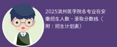 2025滨州医学院各专业在安徽招生人数、录取分数线（附：招生计划表）