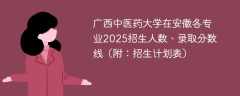 广西中医药大学在安徽各专业2025招生人数、录取分数线（附：招生计划表）