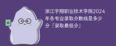 浙江宇翔职业技术学院2024年各专业录取分数线是多少分「录取最低分」