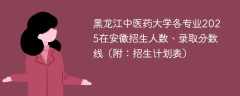 黑龙江中医药大学各专业2025在安徽招生人数、录取分数线（附：招生计划表）