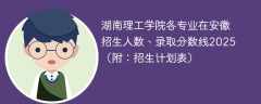 湖南理工学院各专业在安徽招生人数、录取分数线2025（附：招生计划表）