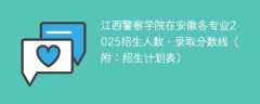 江西警察学院在安徽各专业2025招生人数、录取分数线（附：招生计划表）