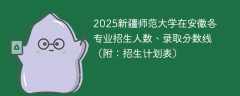 2025新疆师范大学在安徽各专业招生人数、录取分数线（附：招生计划表）