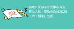 福建江夏学院在安徽各专业招生人数、录取分数线2025（附：招生计划表）
