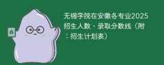 无锡学院在安徽各专业2025招生人数、录取分数线（附：招生计划表）