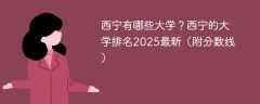 西宁有哪些大学？西宁的大学排名2025最新（附分数线）