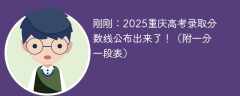 刚刚：2025重庆高考录取分数线公布出来了！（附一分一段表）
