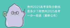 贵州高考录取分数线2025是多少？附贵州2025高考一分一段表（最新公布）