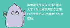 阿坝藏族羌族自治州有哪些大学？阿坝藏族羌族自治州的大学排名2025最新（附分数线）