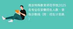 南京特殊教育师范学院2025各专业在安徽招生人数、录取分数线（附：招生计划表）