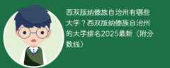 西双版纳傣族自治州有哪些大学？西双版纳傣族自治州的大学排名2025最新（附分数线）