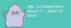 刚刚：2025湖南高考录取分数线公布了！（最新官方权威发布）