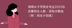 湖南女子学院各专业2025在安徽招生人数、录取分数线（附：招生计划表）