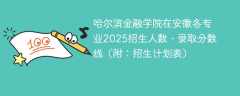 哈尔滨金融学院在安徽各专业2025招生人数、录取分数线（附：招生计划表）