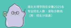湖北文理学院在安徽2025各专业招生人数、录取分数线（附：招生计划表）