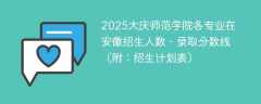 2025大庆师范学院各专业在安徽招生人数、录取分数线（附：招生计划表）