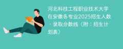 河北科技工程职业技术大学在安徽各专业2025招生人数、录取分数线（附：招生计划表）