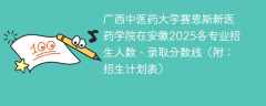 广西中医药大学赛恩斯新医药学院在安徽2025各专业招生人数、录取分数线（附：招生计划表）