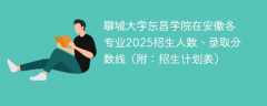 聊城大学东昌学院在安徽各专业2025招生人数、录取分数线（附：招生计划表）