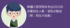 新疆工程学院各专业2025在安徽招生人数、录取分数线（附：招生计划表）