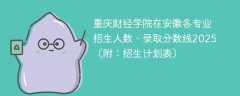 重庆财经学院在安徽各专业招生人数、录取分数线2025（附：招生计划表）