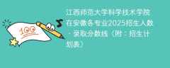 江西师范大学科学技术学院在安徽各专业2025招生人数、录取分数线（附：招生计划表）