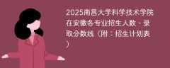 2025南昌大学科学技术学院在安徽各专业招生人数、录取分数线（附：招生计划表）