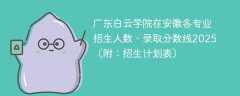 广东白云学院在安徽各专业招生人数、录取分数线2025（附：招生计划表）