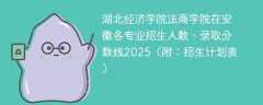 湖北经济学院法商学院在安徽各专业招生人数、录取分数线2025（附：招生计划表）