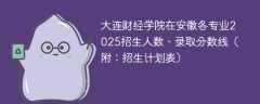 大连财经学院在安徽各专业2025招生人数、录取分数线（附：招生计划表）