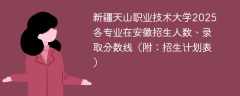 新疆天山职业技术大学2025各专业在安徽招生人数、录取分数线（附：招生计划表）