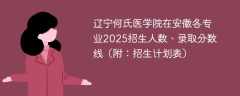 辽宁何氏医学院在安徽各专业2025招生人数、录取分数线（附：招生计划表）