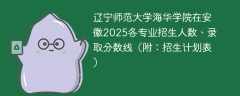 辽宁师范大学海华学院在安徽2025各专业招生人数、录取分数线（附：招生计划表）