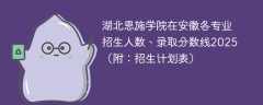 湖北恩施学院在安徽各专业招生人数、录取分数线2025（附：招生计划表）