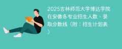 2025吉林师范大学博达学院在安徽各专业招生人数、录取分数线（附：招生计划表）