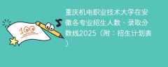 重庆机电职业技术大学在安徽各专业招生人数、录取分数线2025（附：招生计划表）