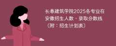 长春建筑学院2025各专业在安徽招生人数、录取分数线（附：招生计划表）