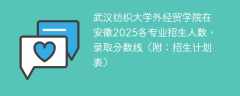 武汉纺织大学外经贸学院在安徽2025各专业招生人数、录取分数线（附：招生计划表）